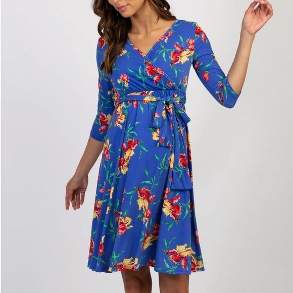 Pinkblush Floral Midi Dress - Blue and Red - Picture 4 of 6